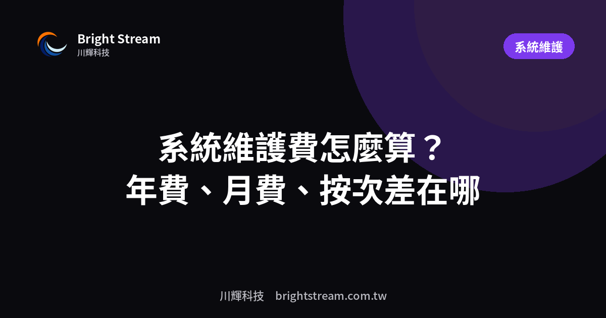 系統維護費怎麼算才合理?年費、月費、按次的差別