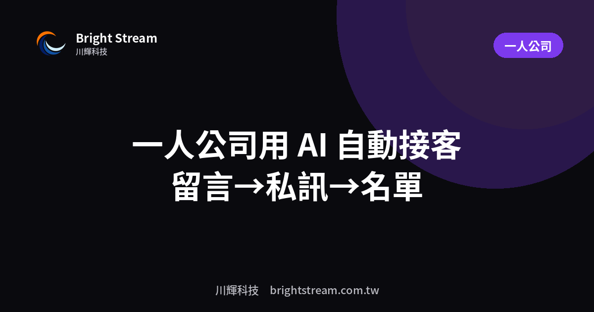 一人公司怎麼用 AI 自動接客:留言→私訊→名單