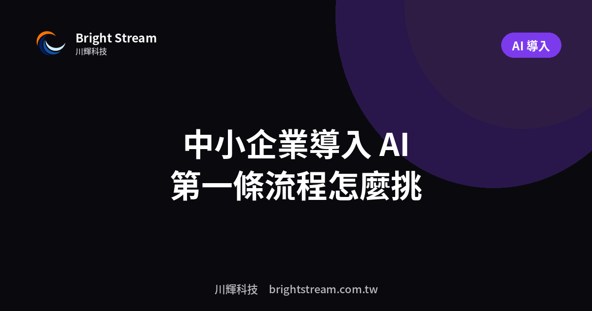 中小企業導入 AI 第一步:先挑哪一條流程最划算